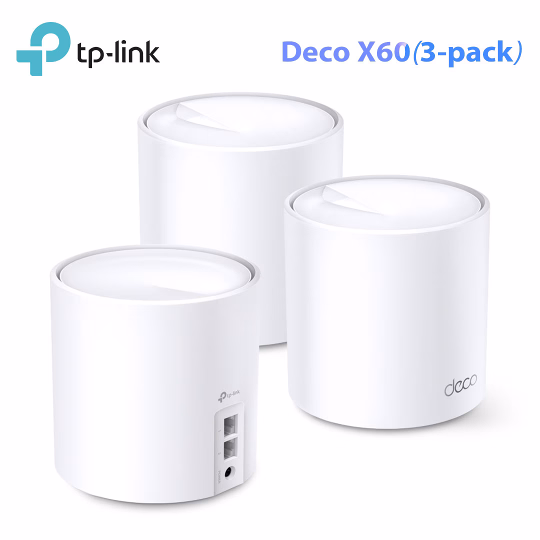 TP-Link Deco X60 Mesh WiFi 6 - Hệ Thống Dual-Band AX5400, AI-Driven Mesh, 3 Pack