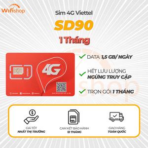 Sim Viettel SD90 1,5GB/Ngày (45GB/Tháng), Nạp tiền theo tháng