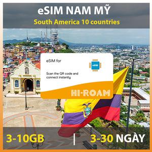 eSIM du lịch 10 nước Nam Mỹ