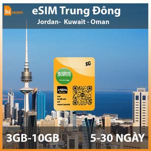 eSIM du lịch Jordan Kuwait Oman