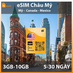 eSIM du lịch Mỹ, Cadana, Mexico - Gói Cố Định