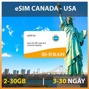 eSIM du lịch Canada và Mỹ - Gói Cố Định