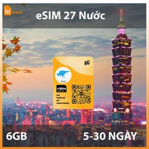 eSIM du lịch Châu Á - Úc - Mỹ - 27 Nước