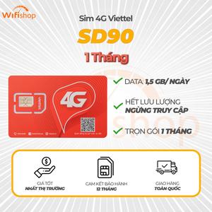 Sim Viettel SD90 1,5GB/Ngày (45GB/Tháng), Nạp sẵn 12 tháng