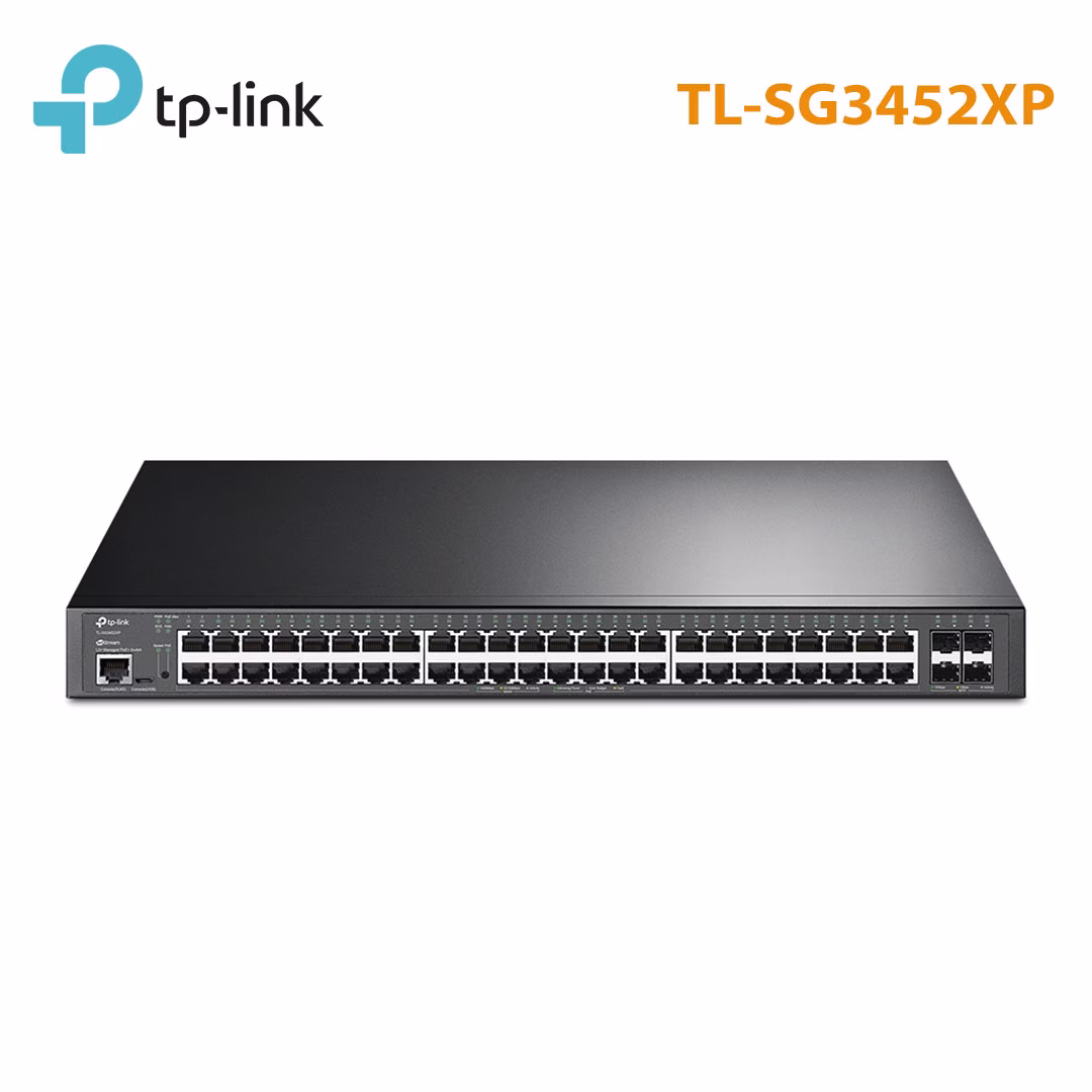 Switch Managed L2+ JetStream TP-Link TL-SG3452XP | 48 Port PoE+ | 4 Port SFP+ | 500W