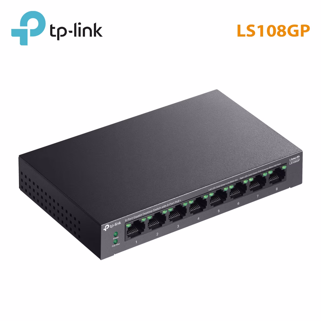 Switch 8 Cổng TP-Link Litewave LS108GP | PoE+ 62W Hiệu Suất Cao