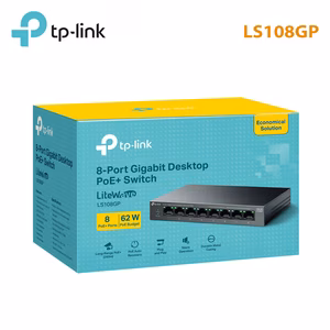 Switch 8 Cổng TP-Link Litewave LS108GP | PoE+ 62W Hiệu Suất Cao