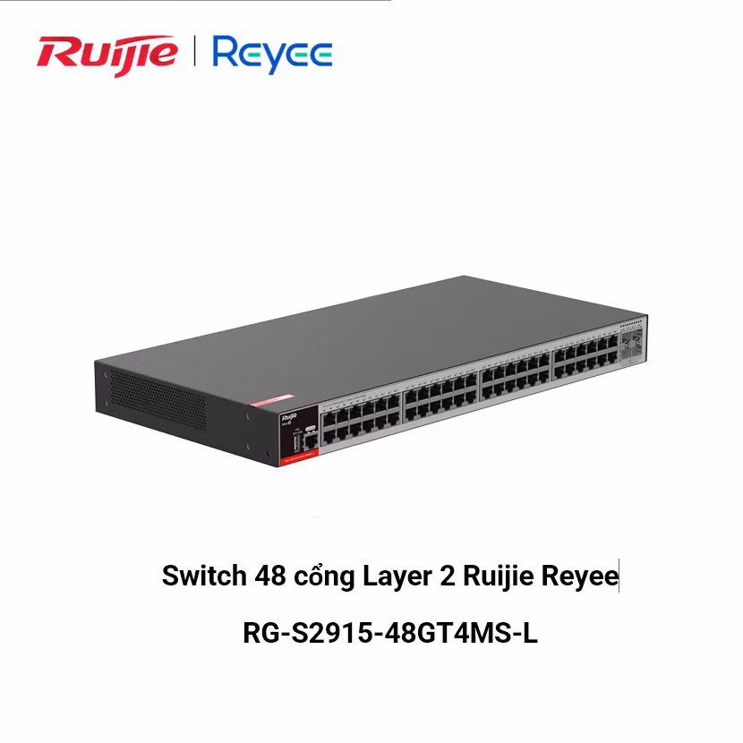 Switch Ruijie Reyee RG-S2915-48GT4MS-L | 48 Cổng Gigabit Layer 2+ | 4 Cổng SFP