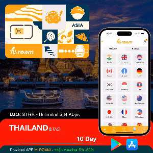 Sim Du Lịch Thái Lan ( DTAC) 50GB 10 Ngày