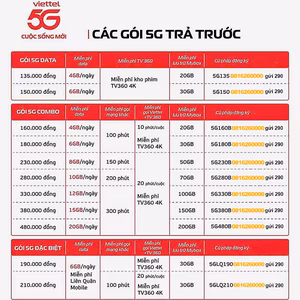 Đăng Ký gói cước 5G Viettel cho các thuê bao xài lâu năm không có ưu đãi