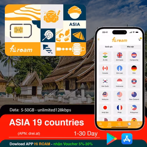 Sim du lịch 19 Nước Châu Á & Úc