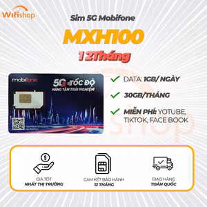 Mobifone 5G MXH100 1GB/Ngày (30Gb/Tháng), Miễn Phí Youtube, Tiktok, Facebook