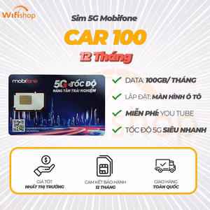 SIM Mobifone Car100 100Gb/tháng miễn phí Youtube - Lắp Màn Hình Androil trên xe