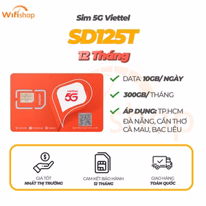 SIM 5G Viettel SD125T 10GB/Ngày (300GB/Tháng), Trọn gói 12 tháng