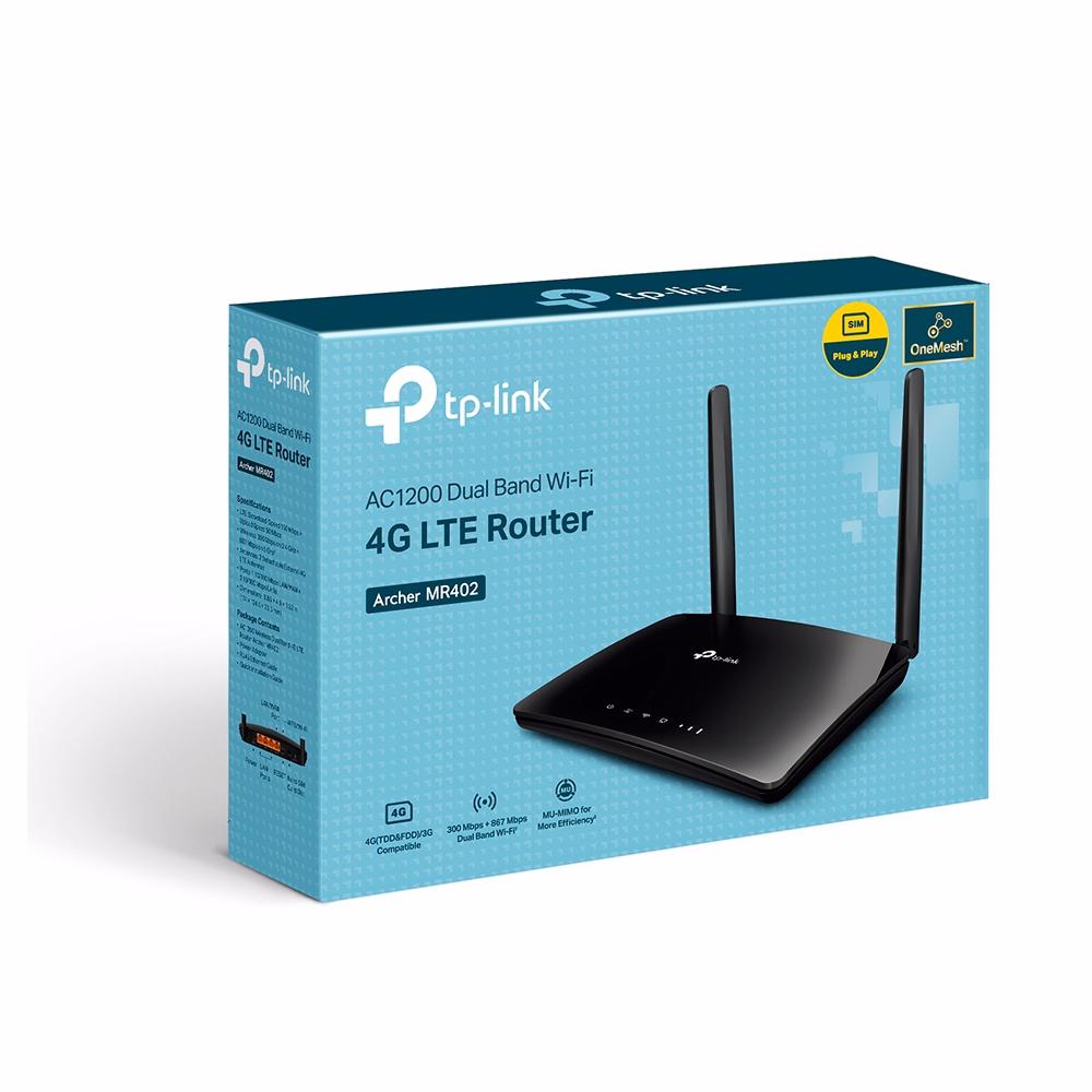 Bộ Phát Wifi 4G TPLink Archer MR402 Băng Tần Kép AC1200