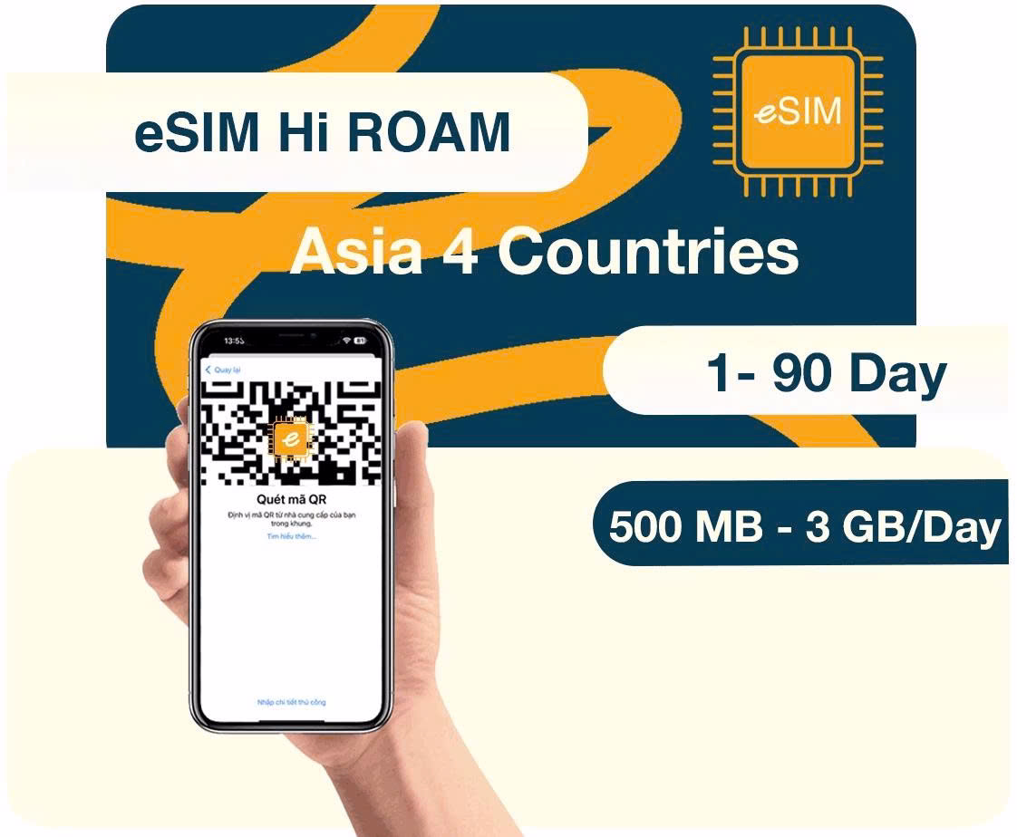 eSIM du lịch 4 Nước Đông Nam Á - Vào được TikTok