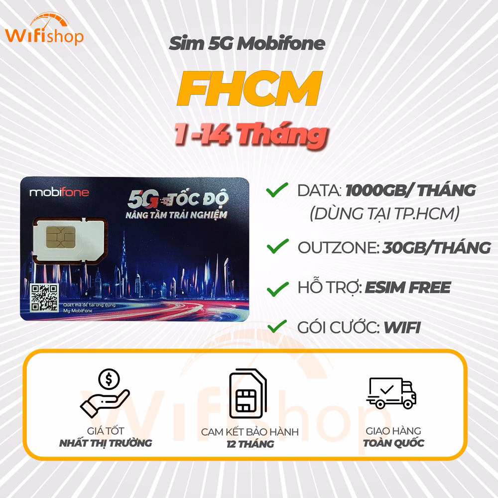 Gói Cước 5G Mobifone FHCM 1000GB/Tháng
