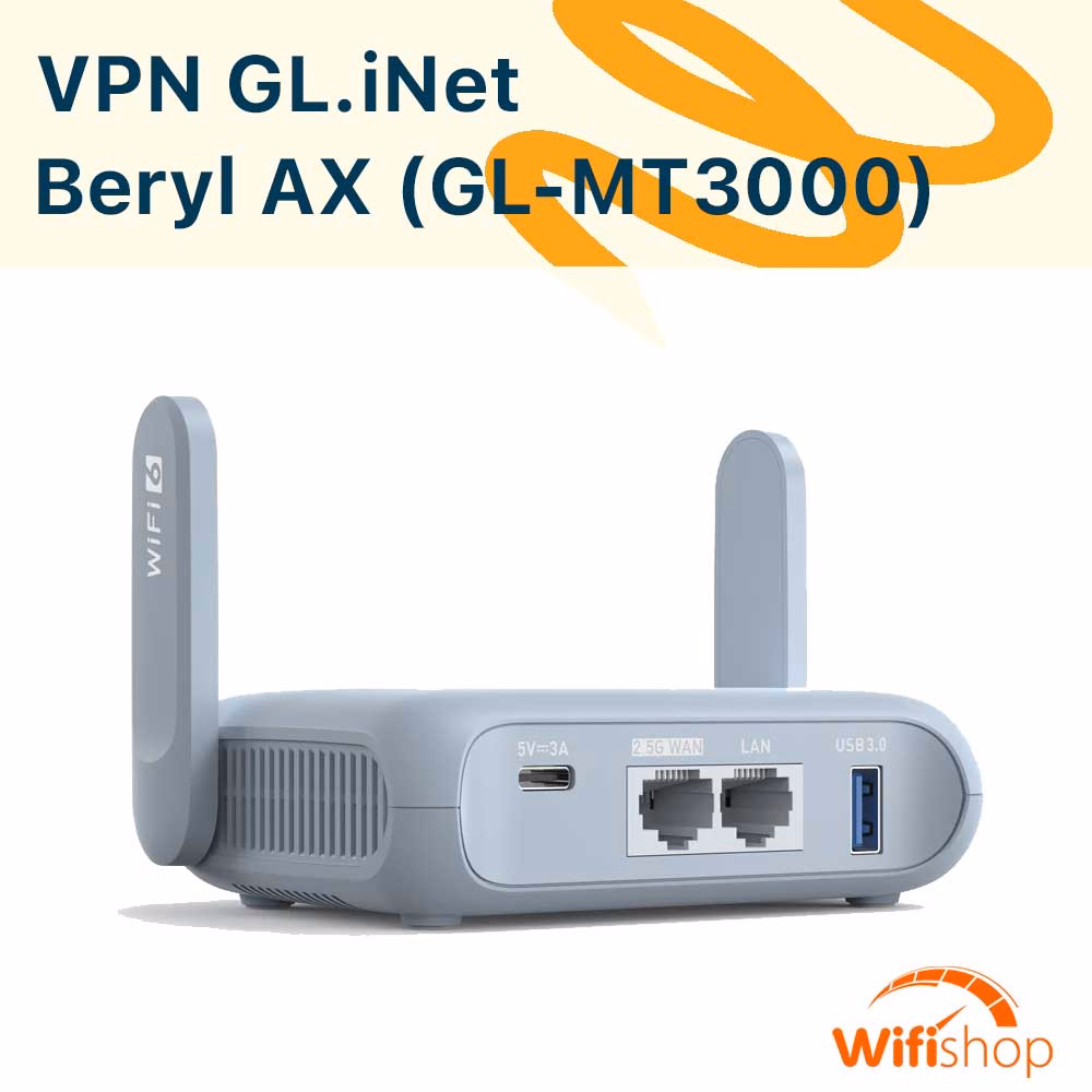Bộ Phát Wifi6 GL.iNet Beryl AX (GL-MT3000) Travel - Router VPN