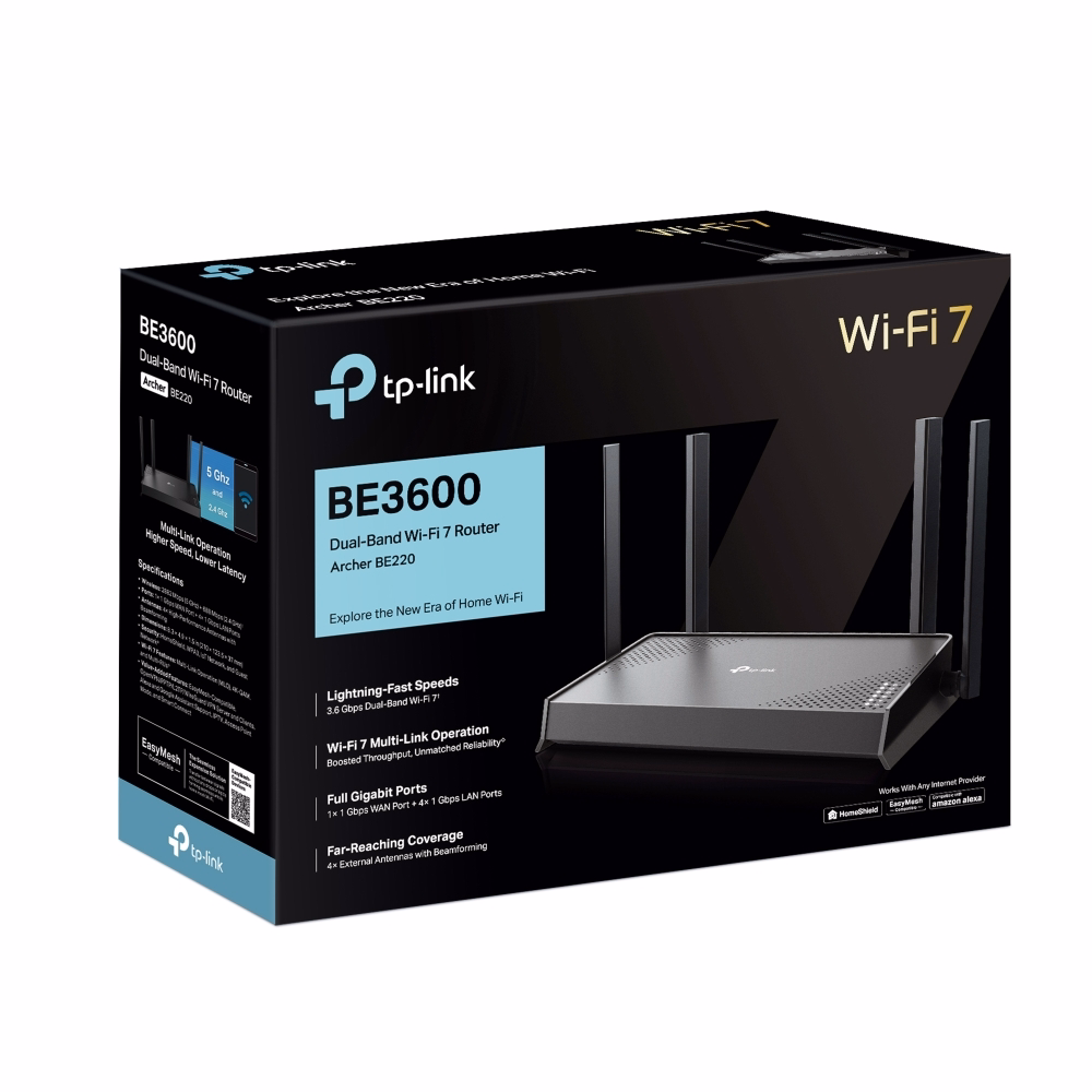 Bộ Phát WiFi 7 BE3600 Tốc Độ Cao TPLink Archer BE220