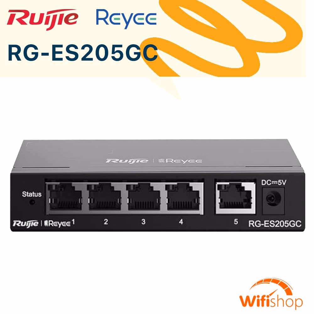 Switch Ruijie Reyee RG-ES205GC 5 Cổng Gigabit Smart Cloud Managed