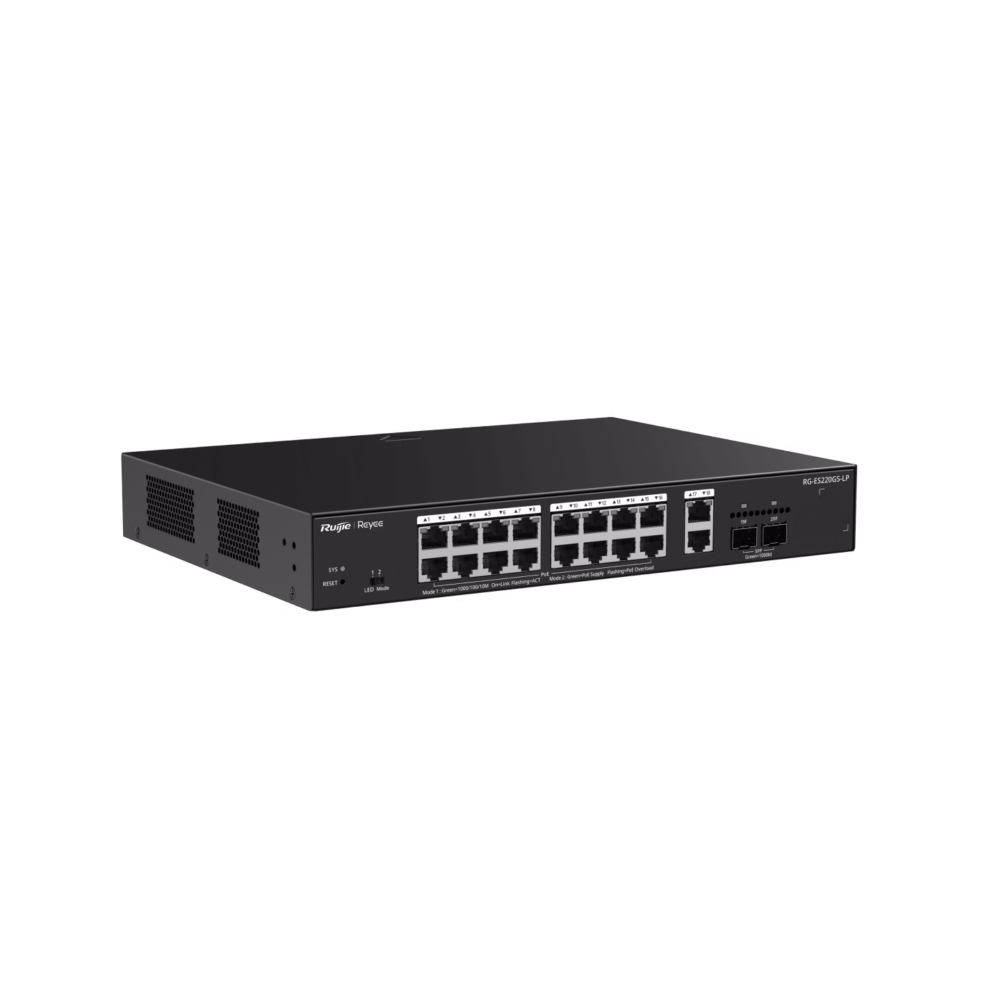Switch PoE+ Ruijie Reyee RG-ES220GS-LP, 16 Port Cloud Managed