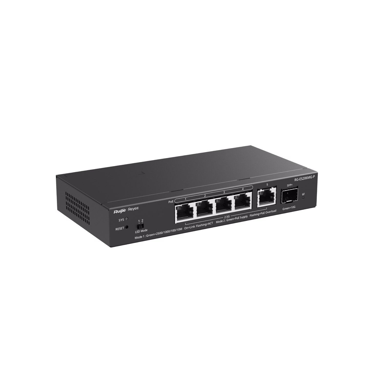 Switch Ruijie Reyee RG-ES206MG-P, 5 Cổng 2.5G PoE+ Smart Cloud Managed