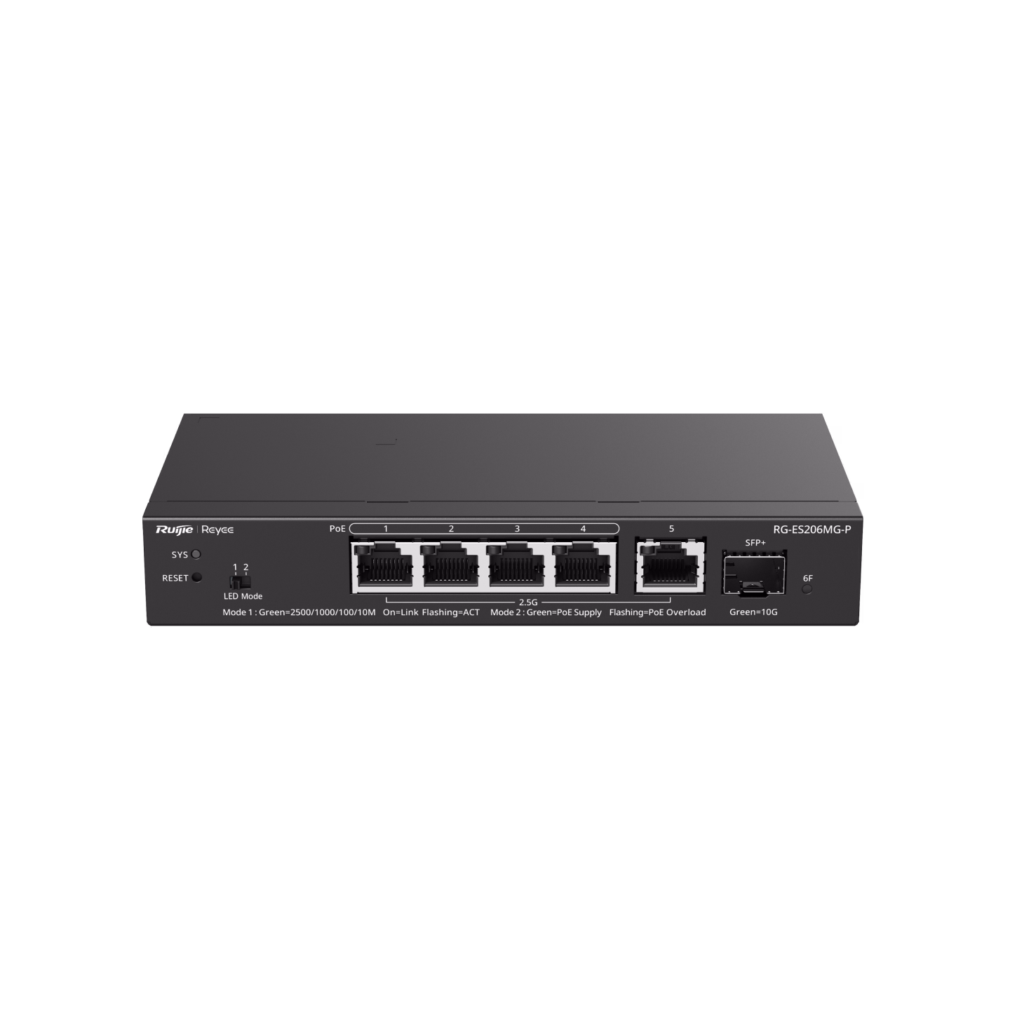 Switch Ruijie Reyee RG-ES206MG-P, 5 Cổng 2.5G PoE+ Smart Cloud Managed