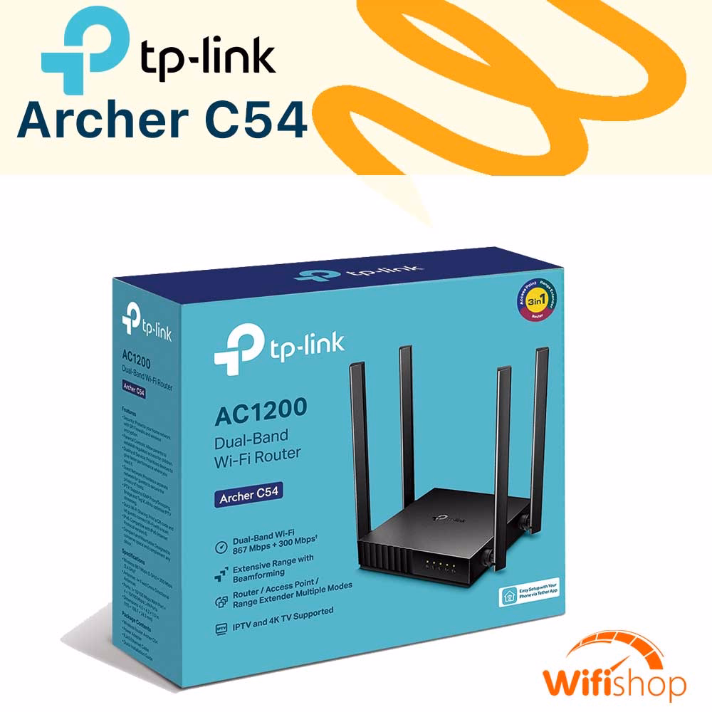 Router Wifi TP-Link Archer C54 chuẩn AC1200 băng tần kép