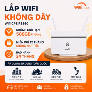 Lắp Wifi Không Dây 500GB/THÁNG Khuyến Mãi 12 Tháng