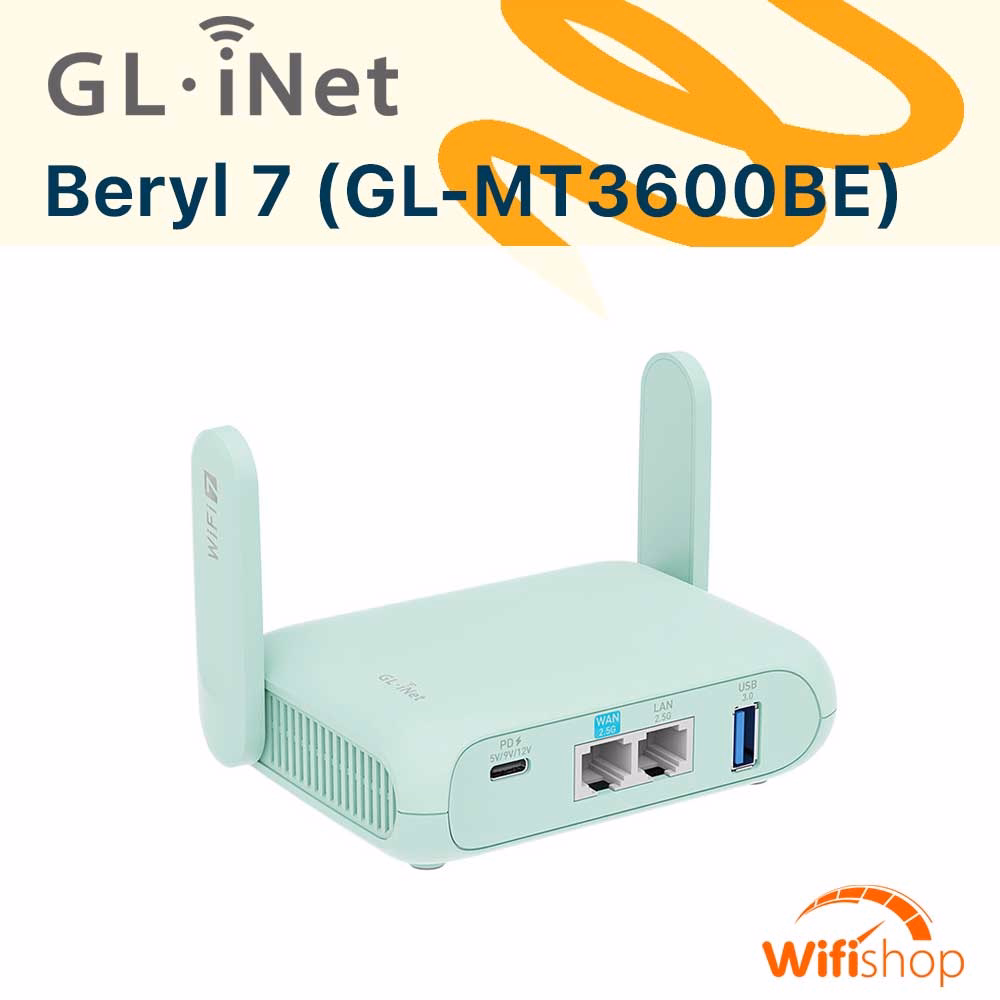 Bộ Phát Wifi7 GL.iNet Beryl 7 (GL-MT3600BE) Travel - Router VPN