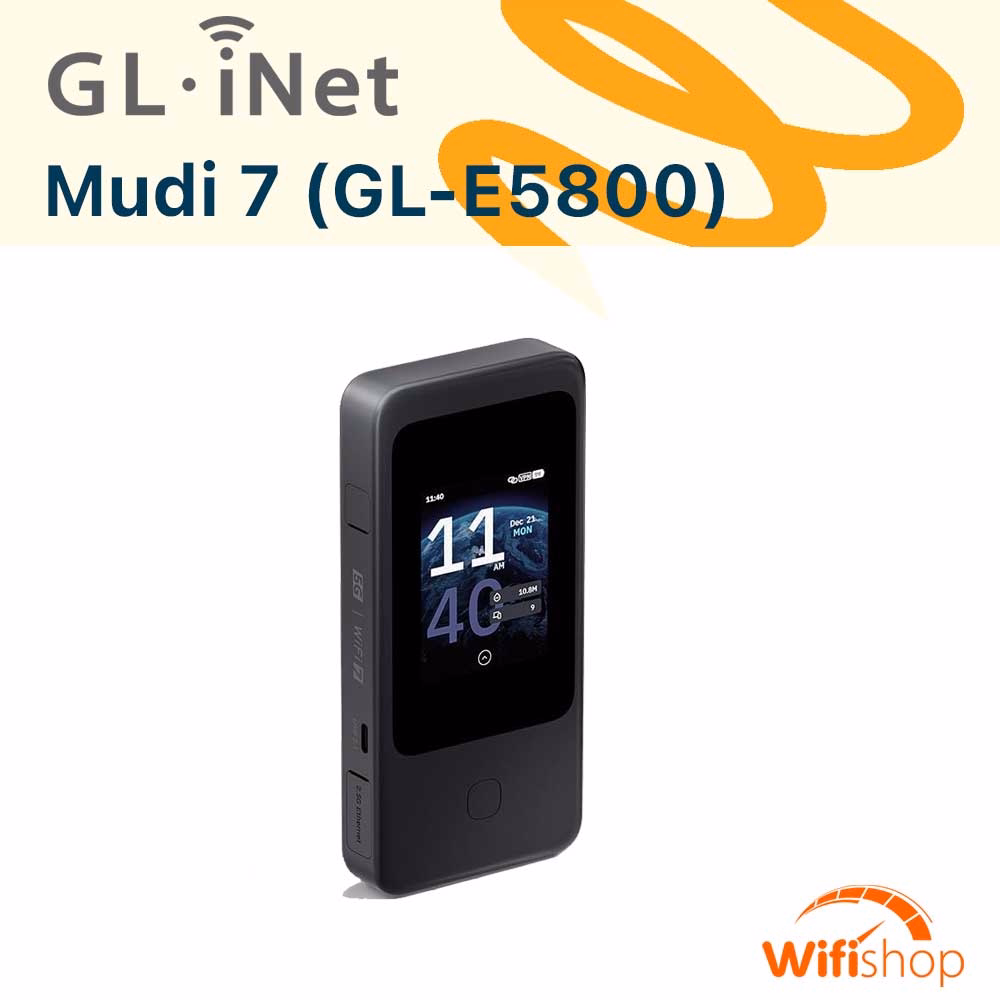 Bộ Phát Wifi 5G GL.iNet Mudi 7 (GL-E5800) Wifi 7 Travel - Router VPN