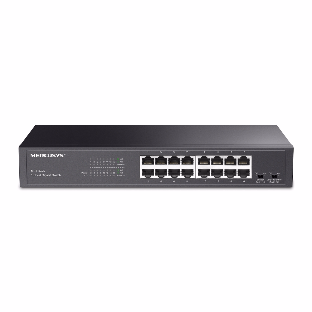 Mercusys MS116GS Switch 16 Cổng Gigabit 1000Mbps Rackmount