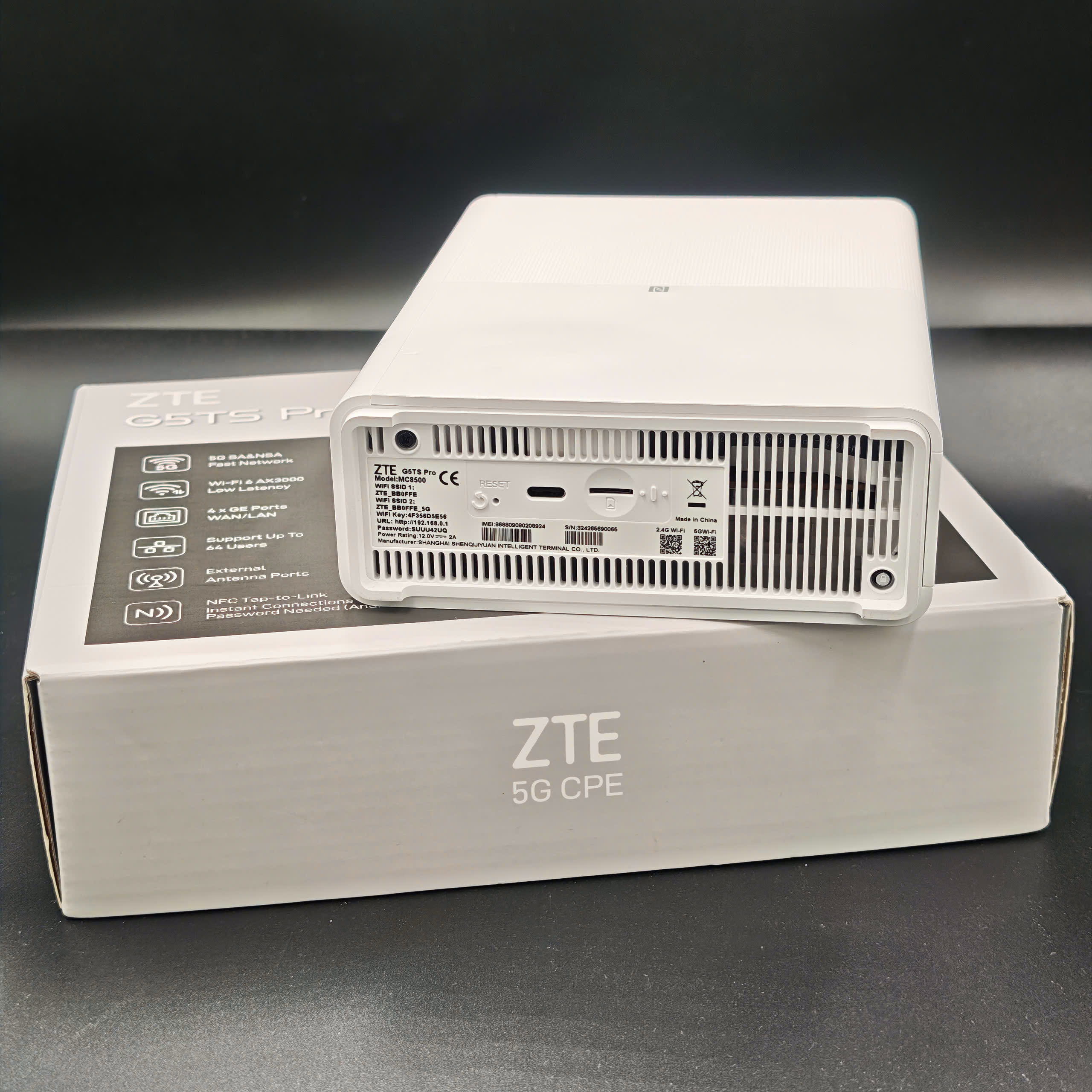 ZTE G5TS Pro 5G CPE WiFi 6 AX3000 – Router 5G MC8500