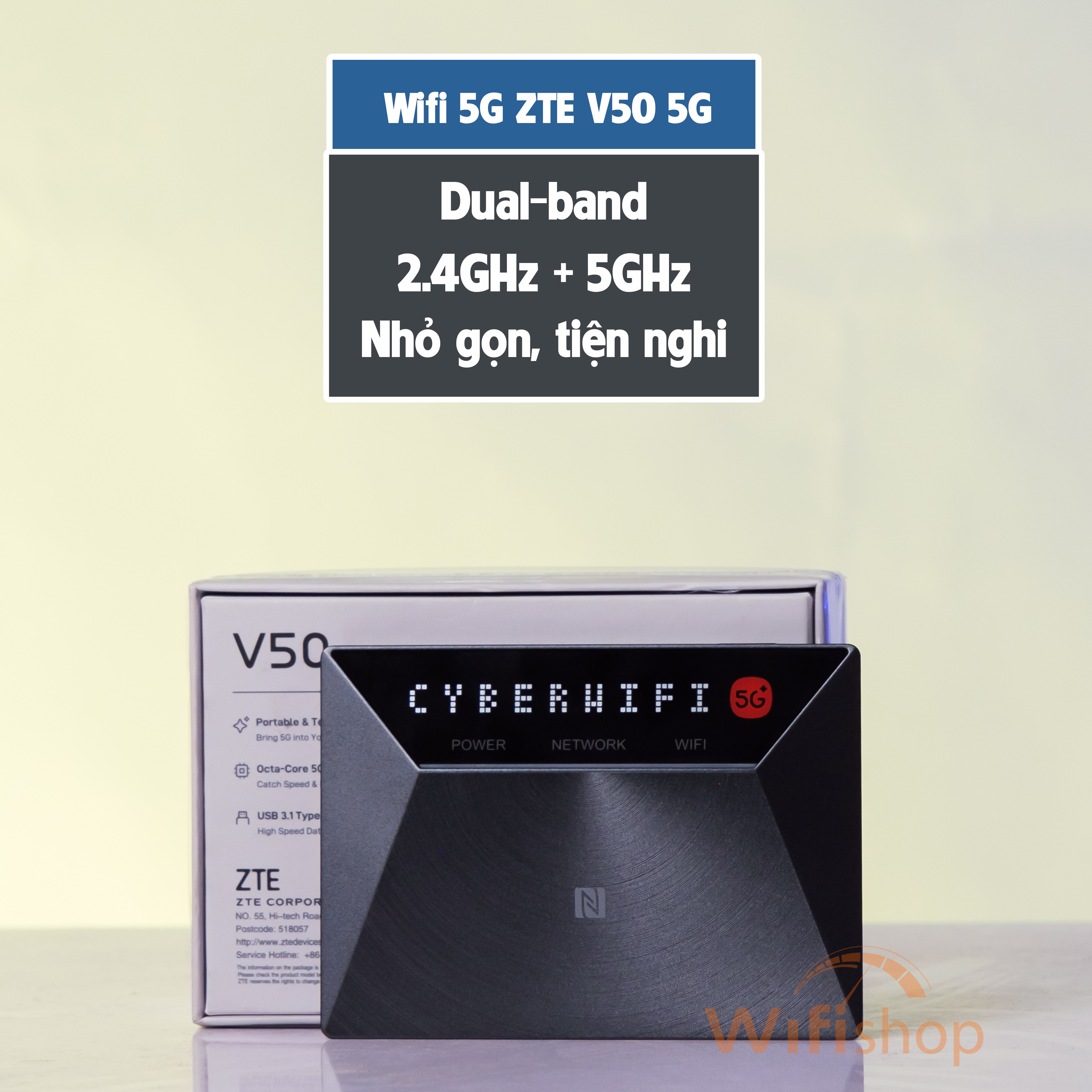 Router Phát Wifi 5G ZTE MU3351 V50 5G tốc độ 1.83 Gbps