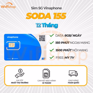 SIM 5G Vinaphone SODA155 8GB/Ngày, 1500 Phút Nội Mạng, 150 Phút Ngoại Mạng
