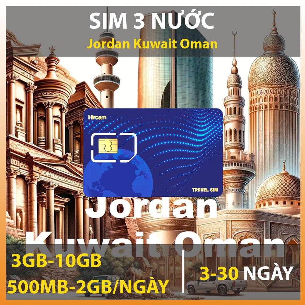 SIM du lịch Jordan Kuwait Oman