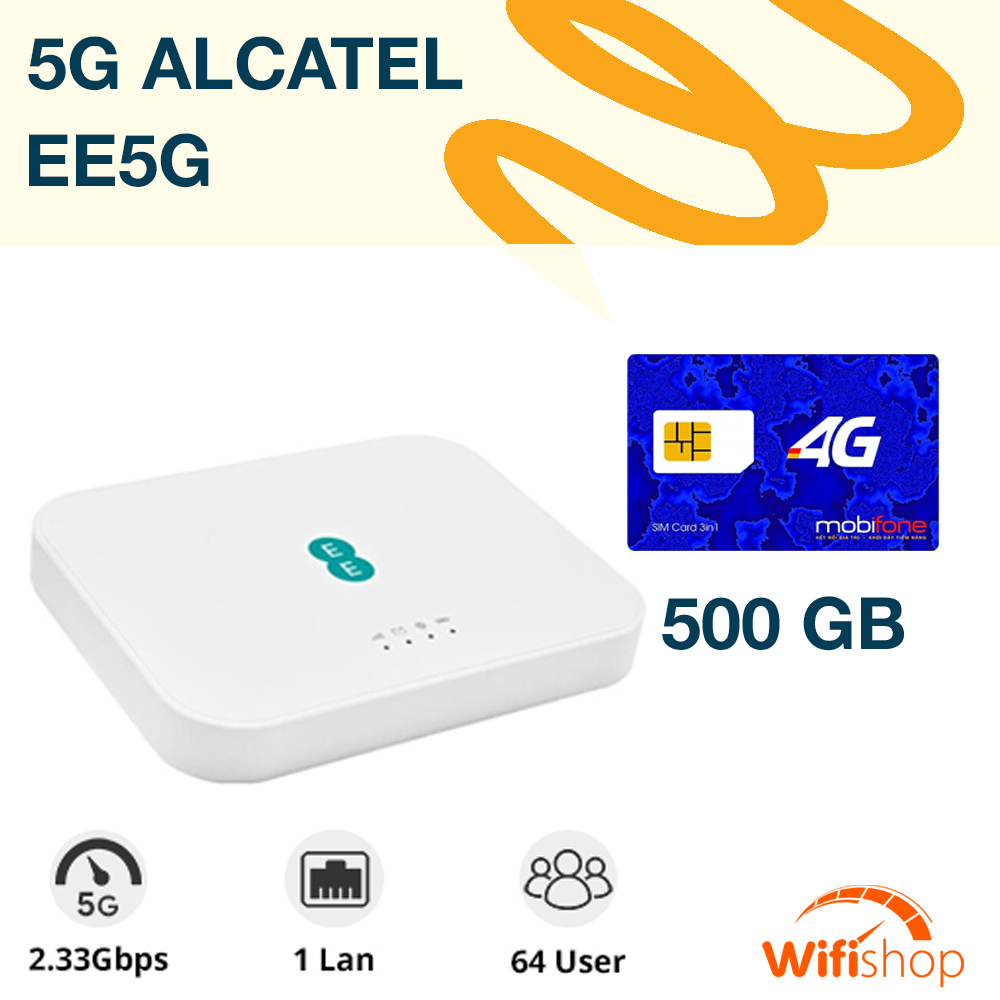 Bộ Phát Wifi 5G Alcatel EE5G QTAD52E Tốc độ 5G 2.33Gbps