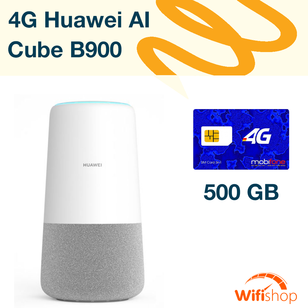 Bộ Phát Wifi 4G Huawei AI Cube B900 - Tốc Độ Cao 300Mpbs - Băng Tần Kép - Hỗ Trợ 64 User