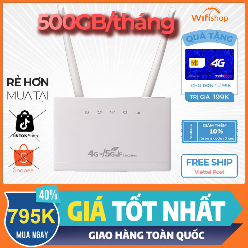 Bộ Phát Wifi 4G CPE R311 Pro, Tốc độ 300Mbps, 3 cổng LAN, 32 thiết bị kết nối