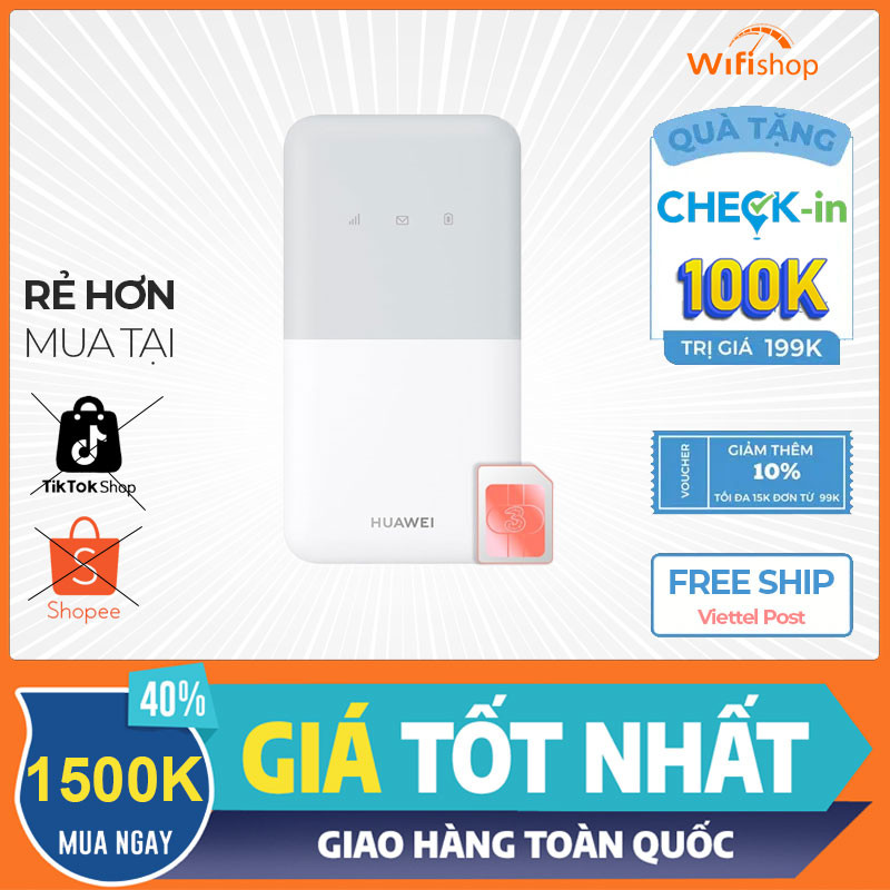 Bộ Phát WiFi 4G Huawei e5586 LTE Cat 6 tốc độ 300Mbps, kết nối 16 thiết bị