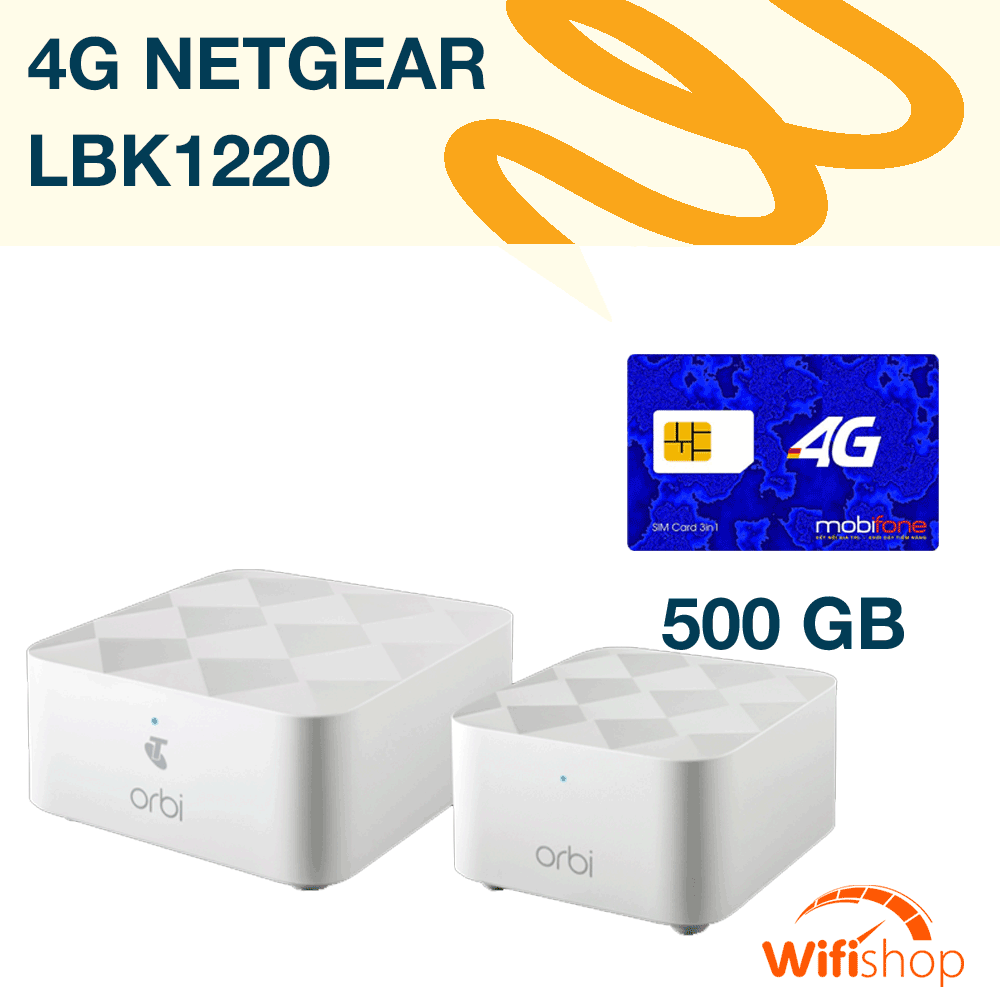 Bộ phát Wifi Mesh Netgear Orbi 4GX LBK1220, Ăng-ten đa hướng 3G 4G LTE, Băng tần rộng 9db