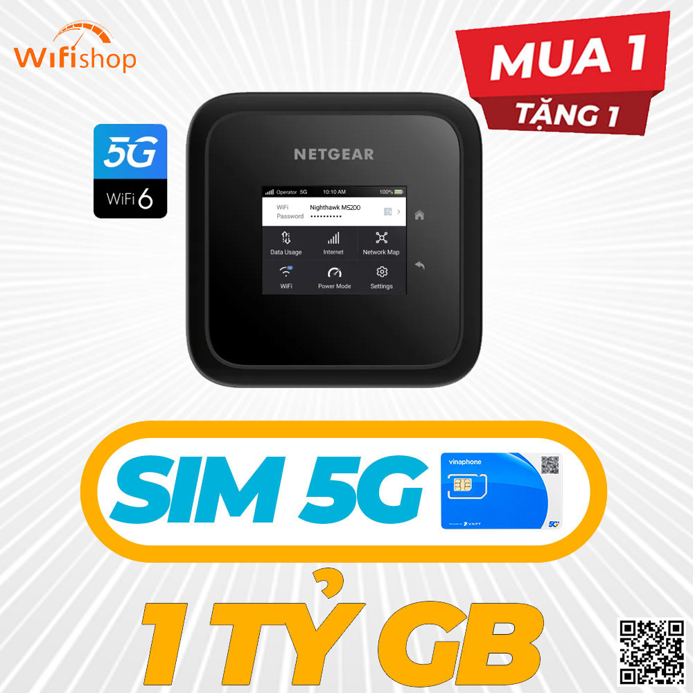 Bộ Phát Wifi 5G Netgear M5 MR5200 tốc độ 4Gbps, kết nối 32 thiết bị