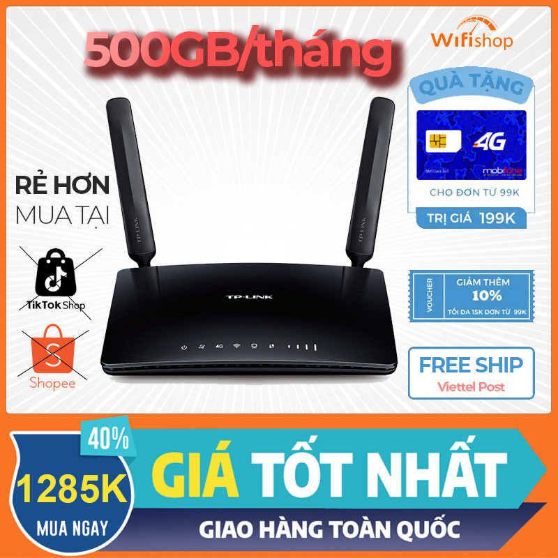 Bộ phát Wifi 4G Tplink MR6400 tốc độ 300Mbps, kết nối 32 máy