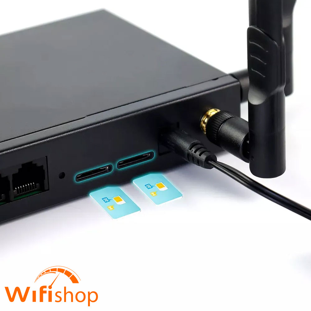 Bộ phát Wifi 4G 2 Sim Công nghiệp Edup AZ803 tốc độ 300Mbps, 3 cổng LAN 1 cổng WAN